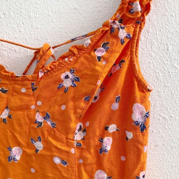 FREE PEOPLE Like A Lady Mini Dress in Orange Floral Print Size XS - Picture 6 of 10